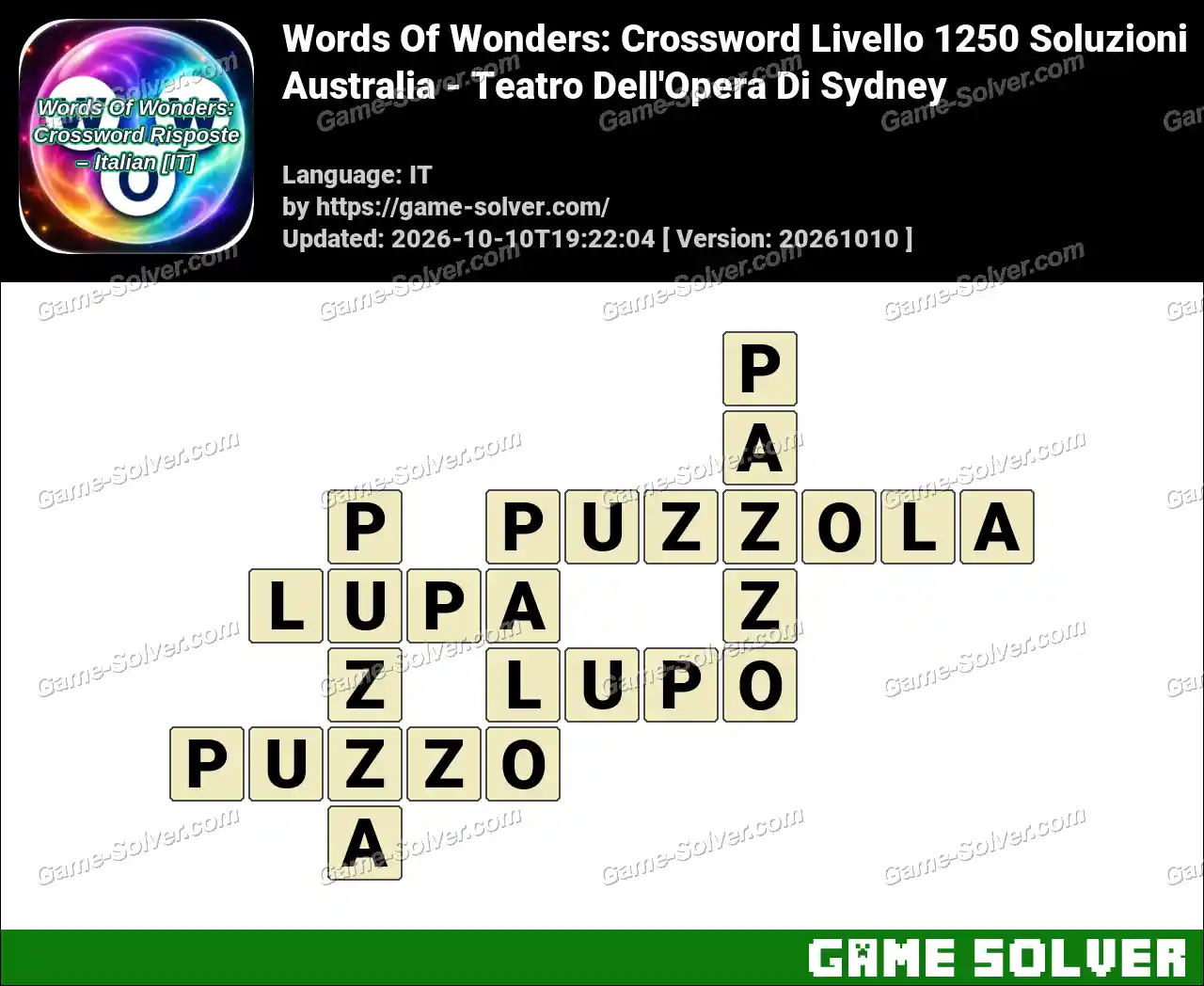 Words Of Wonders: Crossword Livello 1250 Soluzioni – Australia – Teatro Dell’Opera Di Sydney